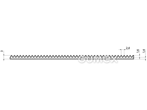 Gummiboden S 3, 3mm, Breite 1200mm, 65°ShA, SBR, gerillte Ausführung, -20°C/+60°C, blau, 